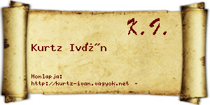 Kurtz Iván névjegykártya